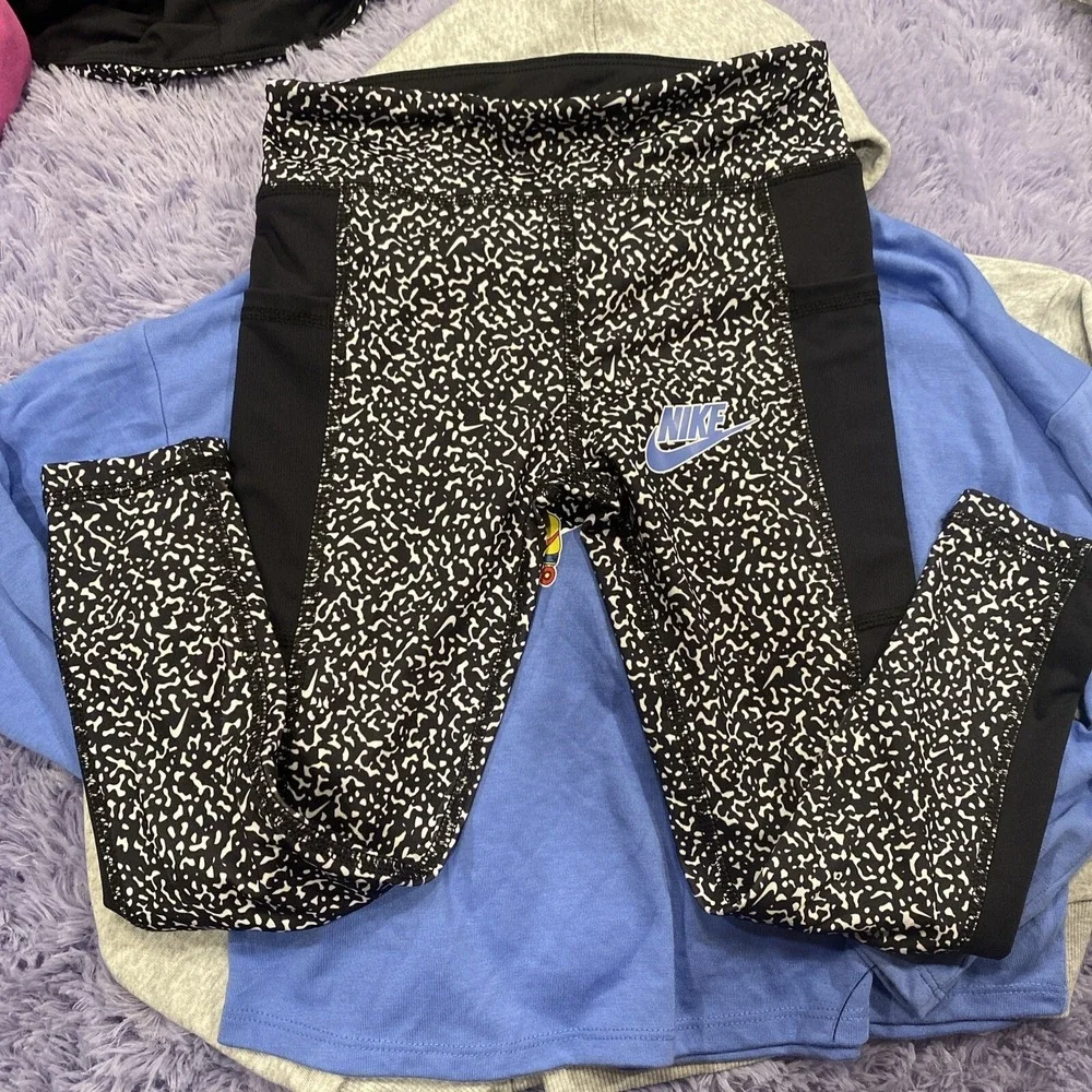 NWT Nike Girl's Cropped Sweatshirt ,‎ T-shirt & Leggings 3pc Set Size 6x